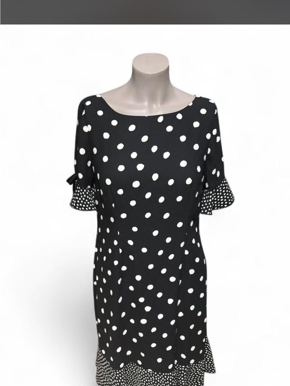 Talbots Black and White Polka Dot Shift Dress summer office chic